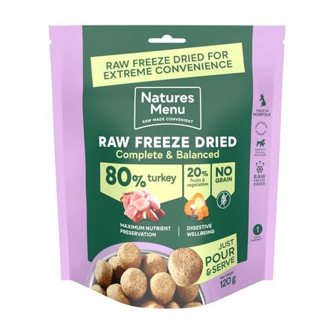 Natures Menu Complete Freeze Dried Dog Food 80/20 Turkey