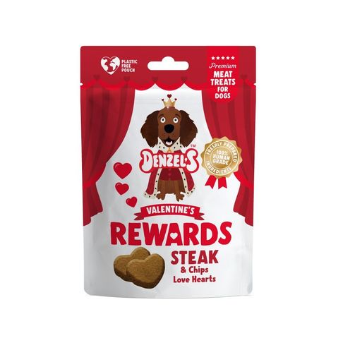 Denzel's Valentine’s Steak &amp; Chips Rewards Hearts For Dogs