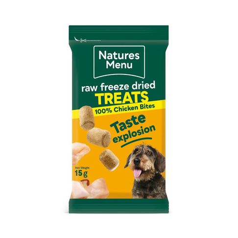 Natures Menu Raw Freeze Dried Bites Chicken For Dogs 15g
