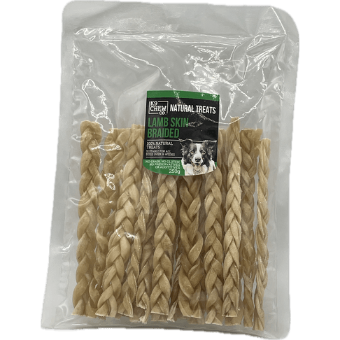 K9 Chew Co. Lamb Skin Braided 250g