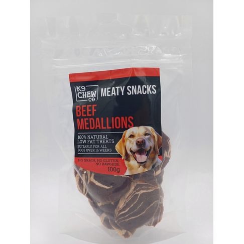K9 Chew Co Meaty Snacks Beef Medallions 100g