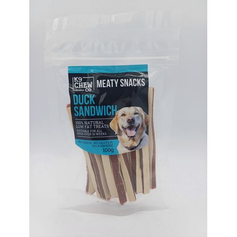 K9 Chew Co Meaty Snacks Duck Sandwich 100g