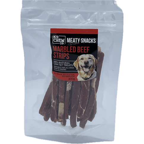 K9 Chew Co. Meaty Snacks Marbled Beef Strips 100g