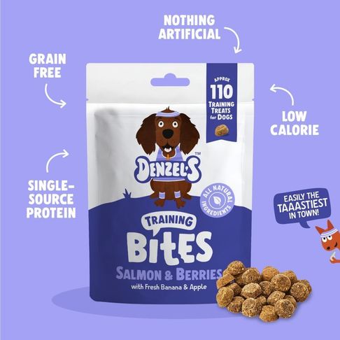 Denzel's Salmon &amp; Berries Superfood Training Bites for Dogs 100g