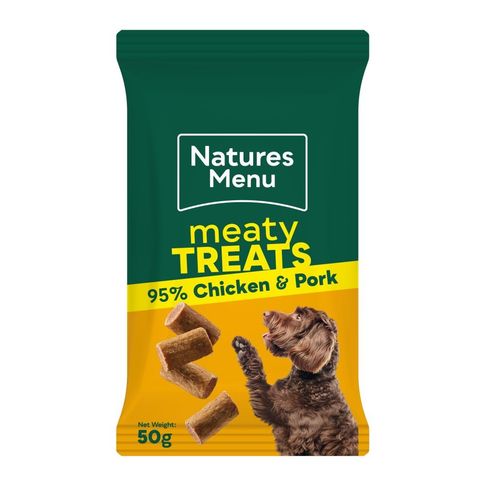 Natures Menu Meaty Treats Chicken &amp; Pork For Dogs 50g