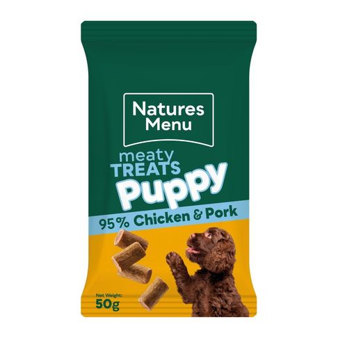 Natures Menu Meaty Treats Puppy Chicken &amp; Pork For Dogs 50g