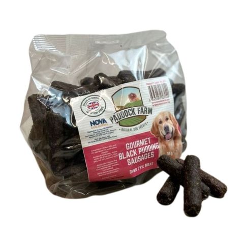 Paddock Farm Black Pudding Gourmet Sausages For Dogs 1kg