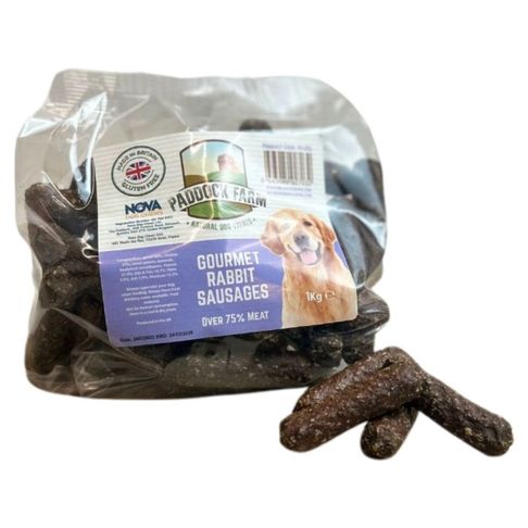 Paddock Farm Rabbit Gourmet Sausages For Dogs 1kg