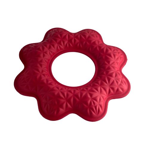 Aqua Dog Flower Ring Red
