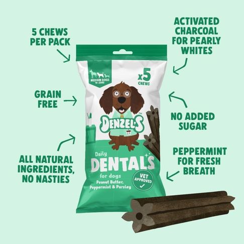 Denzel's Medium Vegan Daily Dentals for Dogs