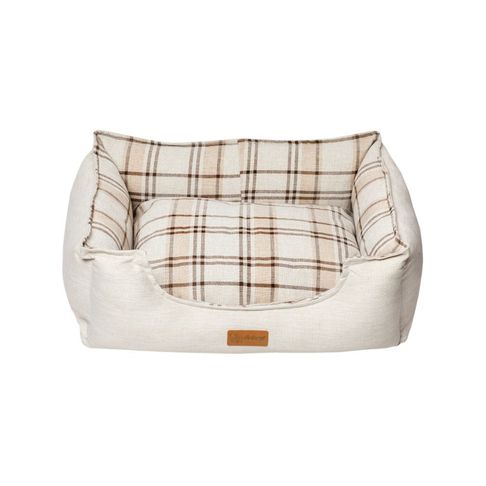 Dubex British Tartan Dog Bed Cream &amp; Beige