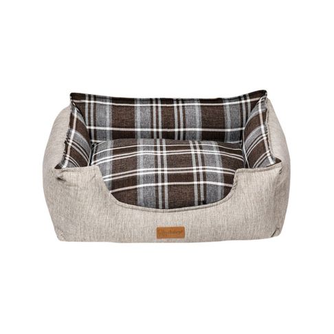Dubex British Tartan Dog Bed Light &amp; Dark Grey