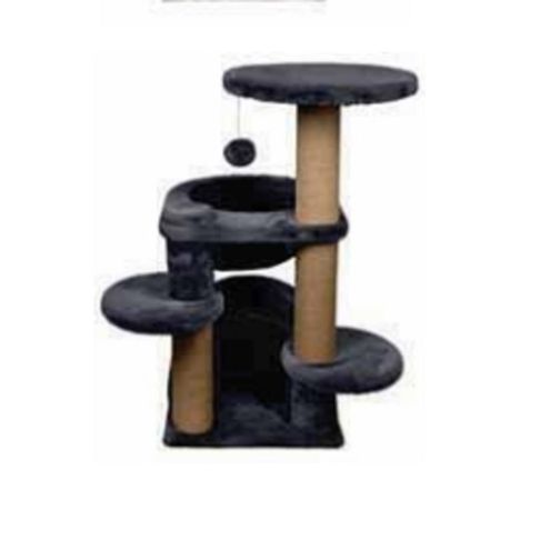 Dubex Short Plush Activity Centre Cat Scratcher Charcoal