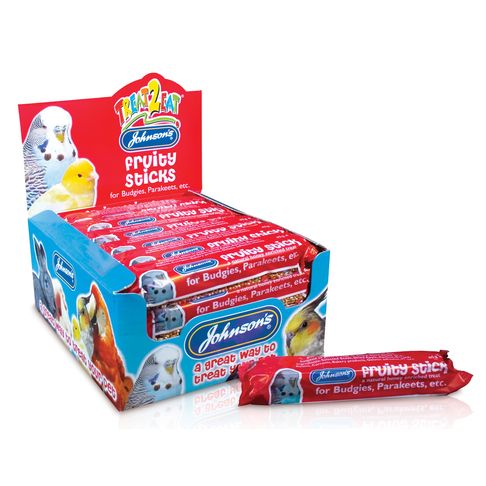 28 x Johnson's Treat2eat Budgie Fruity Stick 45g
