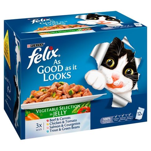 Felix As Good As It Looks Vegetable Selection in Jelly Wet Cat Food 12 x 100g