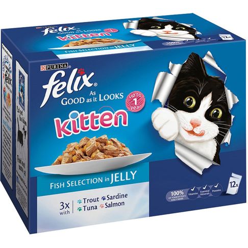Felix As Good As It Looks Kitten Fish Selection in Jelly Wet Food