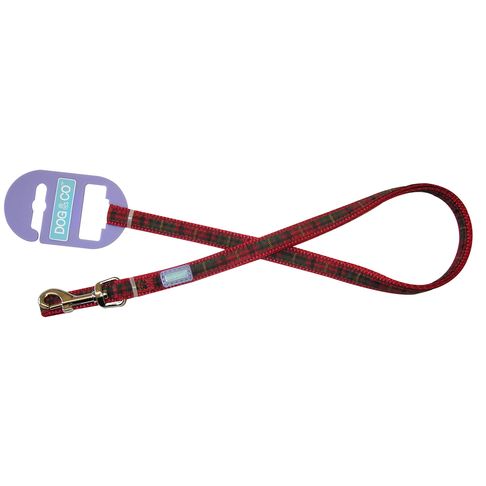Dog &amp; Co Tartan Lead Red