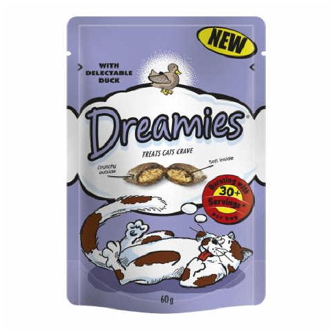8 x Dreamies Duck Cat Treats 60g