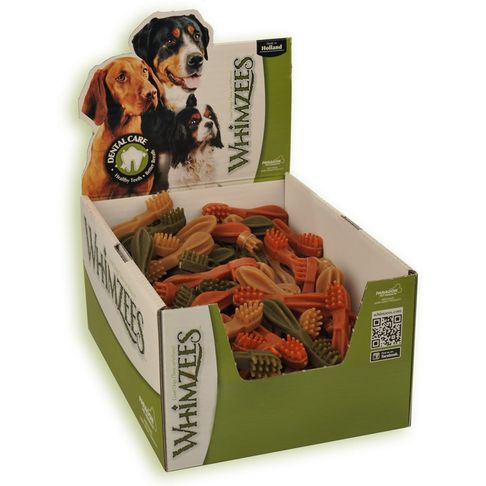 75 x Whimzees Toothbrush Medium 11 Cm Display Box
