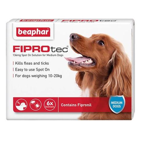 Beaphar FIPROtec Flea &amp; Tick Spot On Medium Dog (10-20kg) - 6 Treatments