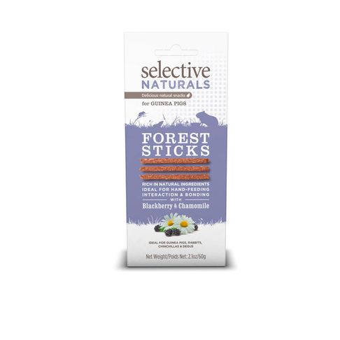 4 x 60g Science Selective Naturals Forest Sticks For Guinea Pigs With Blackberry &amp; Chamomile