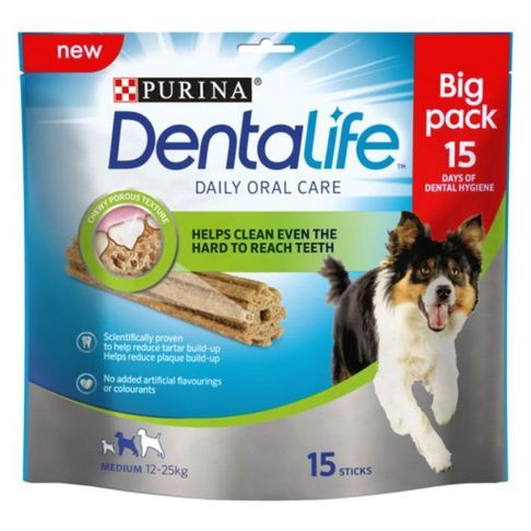 3 x Purina Dentalife Daily Oral Care Chicken Chew Adult Medium Breed 15 Pack