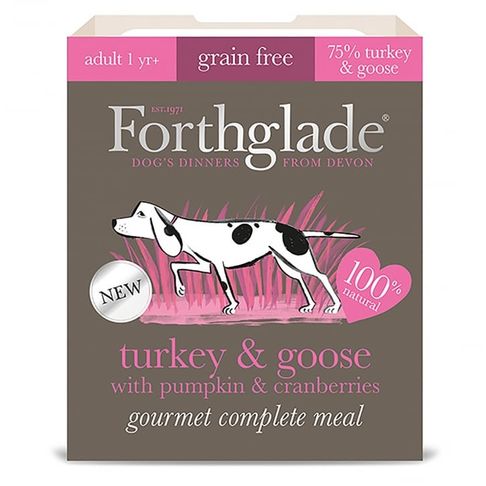 7 x 395g Forthglade Gourmet Grain Free Turkey &amp; Goose W/pumpkin &amp; Cranberry