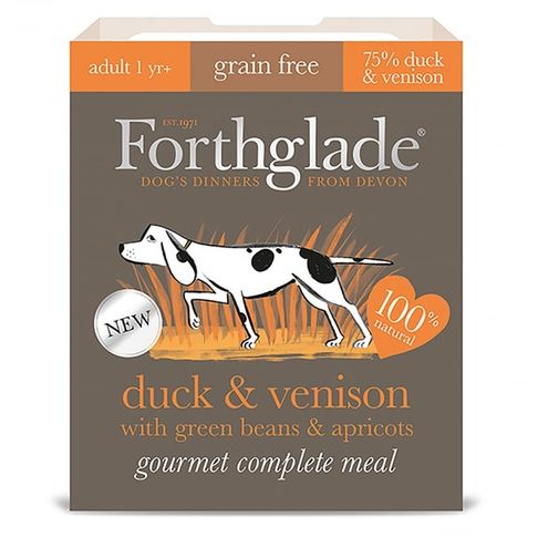 7 x 395g Forthglade Gourmet Grain Free Duck &amp; Venison W/green Beans &amp; Apricot