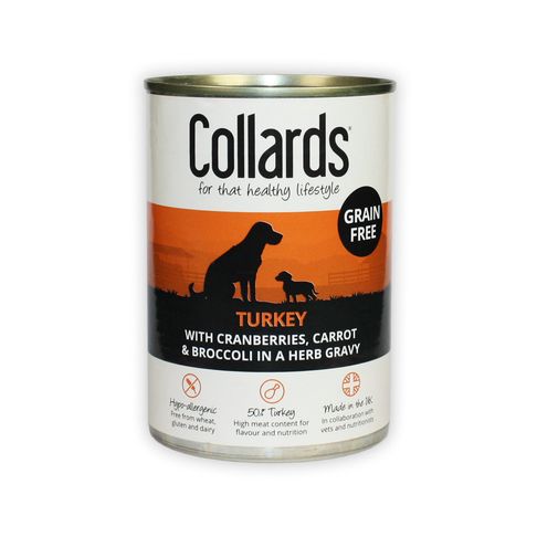 12 x Collards Grain Free Turkey In Gravy 390g
