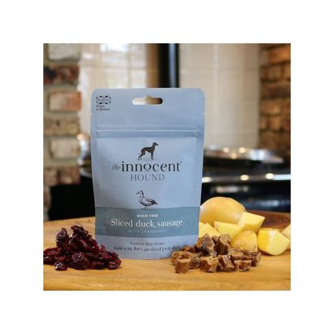 The Innocent Hound Sliced Duck Sausages With Cranberry 70g