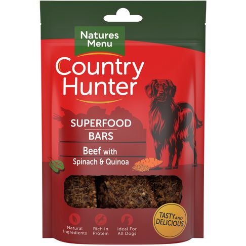 Country Hunter Dog Superfood Bars Beef with Spinach &amp; Quinoa