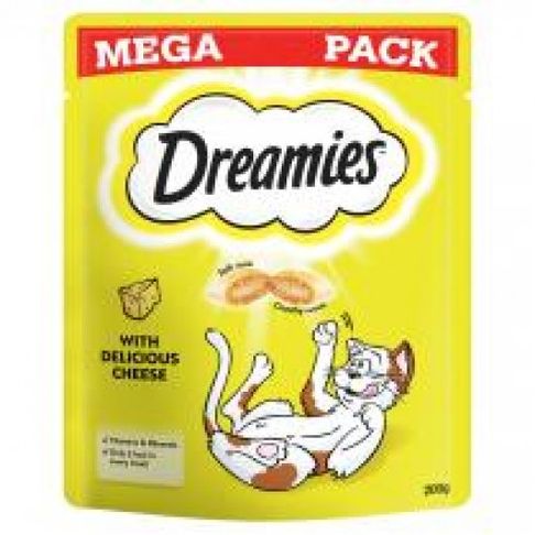 6 x Dreamies Cat Treats With Cheese Mega Pack 200g