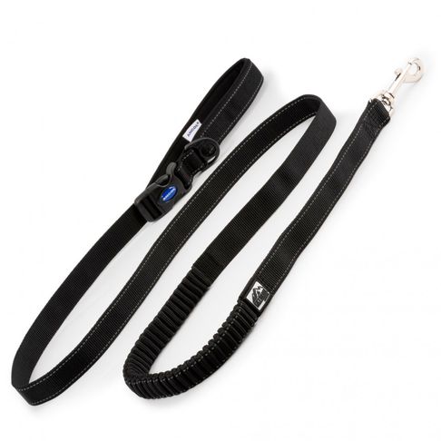 Ancol Extreme Nylon Shock Absorb Running Dog Lead Black 180cm
