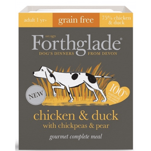 7 x 395g Forthglade Gourmet Grain Free Chicken And Duck Dog Food