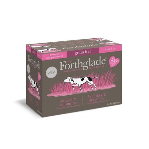 6 x 395g Forthglade Gourmet Grain Free Variety Pack Wet Dog Food