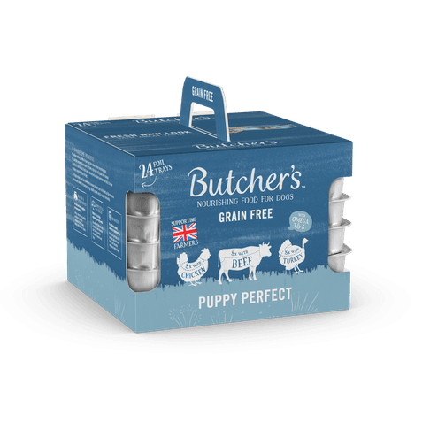 24 x 150g Butcher's Puppy Perfect Trays Dog Food
