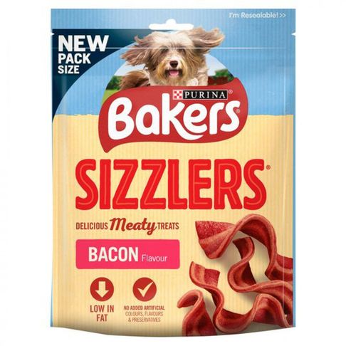 6 x 90g Bakers Dog Treat Bacon Sizzlers