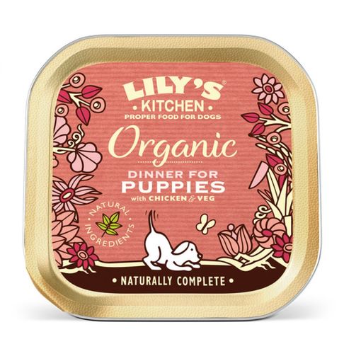 11 x 150g Lily's Kitchen Wet Dog Tray Organic Dinner For Puppies