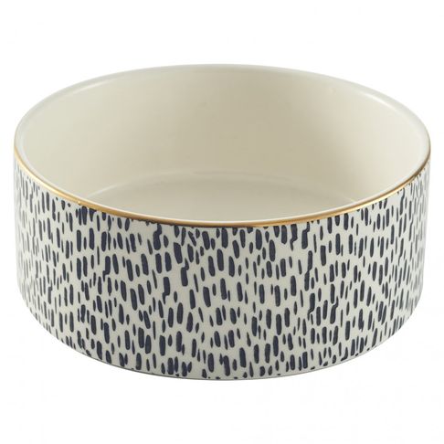 Mason Cash Splatter Pet Bowl With Gold Rim 15cm