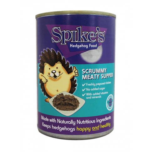 12 x Spike's Scrummy Meaty Supper Hedgehog Food Can 395g