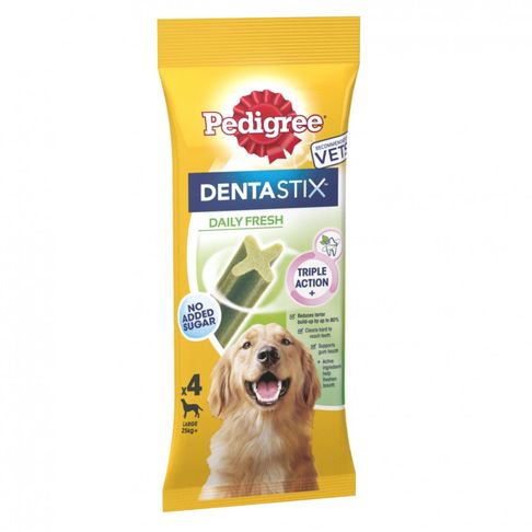 1x Pedigree Dentastix Fresh Daily Dental Chews Large Dog Sticks 4